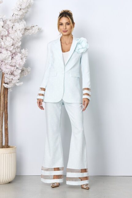 Costum elegant Vega Alb