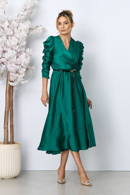Rochie eleganta Yulia Verde Inchis