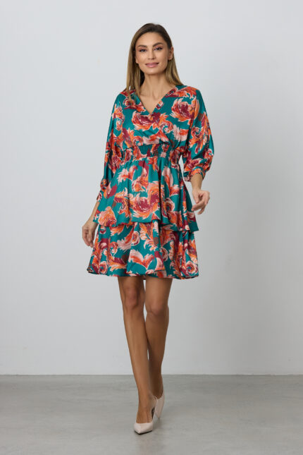 Rochie Sevda Turcoaz Multi
