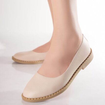 Balerini dama Bej din Piele Ecologica Roi