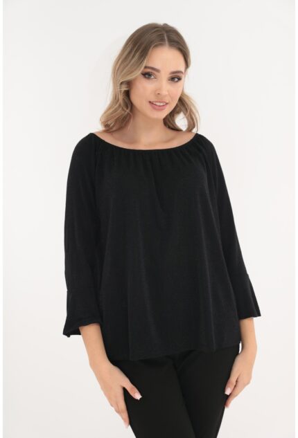 Bluza eleganta neagra cu glitter discret