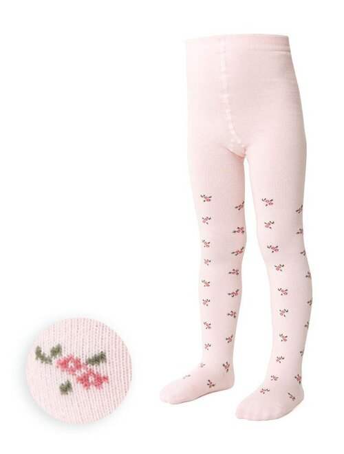 Dresuri copii bumbac roz cu floricele Steven S071-360 Dresuri copii bumbac roz cu floricele Steven S071-360