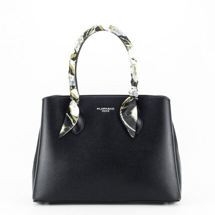 Geanta neagra cu esarfa F2573 13