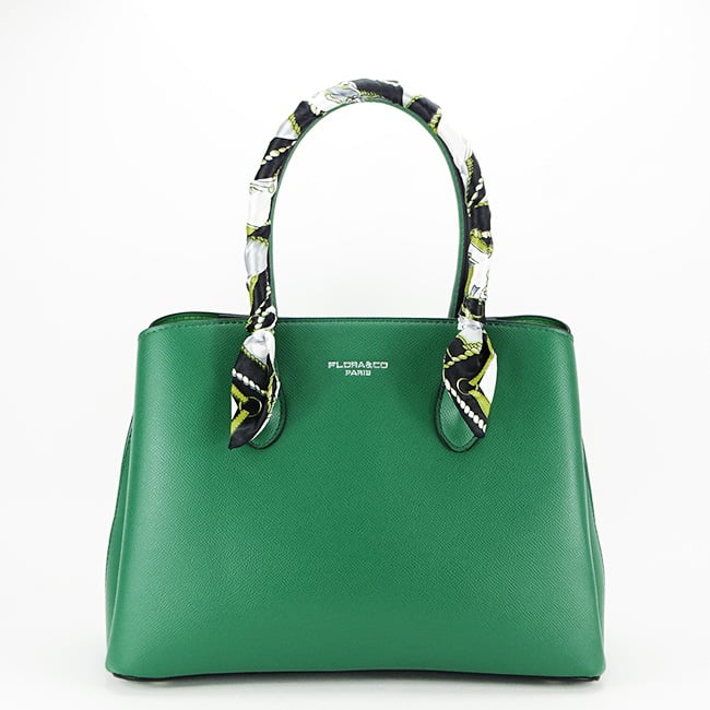Geanta verde cu esarfa F2573 13 Geanta verde cu esarfa F2573 13