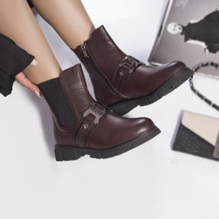 Ghete dama piele ecologica captusita jordan visiniu