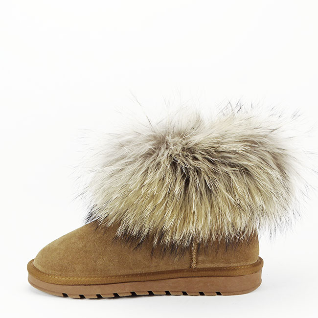 Ghete din piele naturala camel cu blanita Carina 19 Ghete din piele naturala camel cu blanita Carina 19