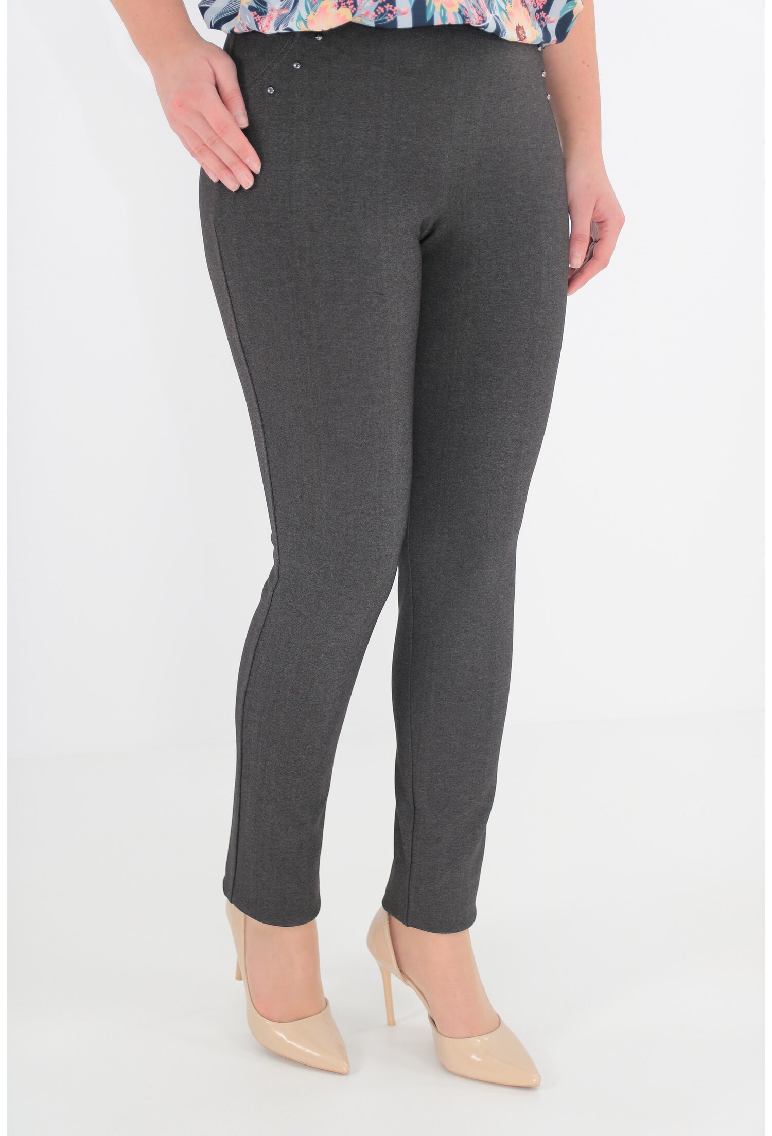 Pantaloni casual gri din jerse Pantaloni casual gri din jerse