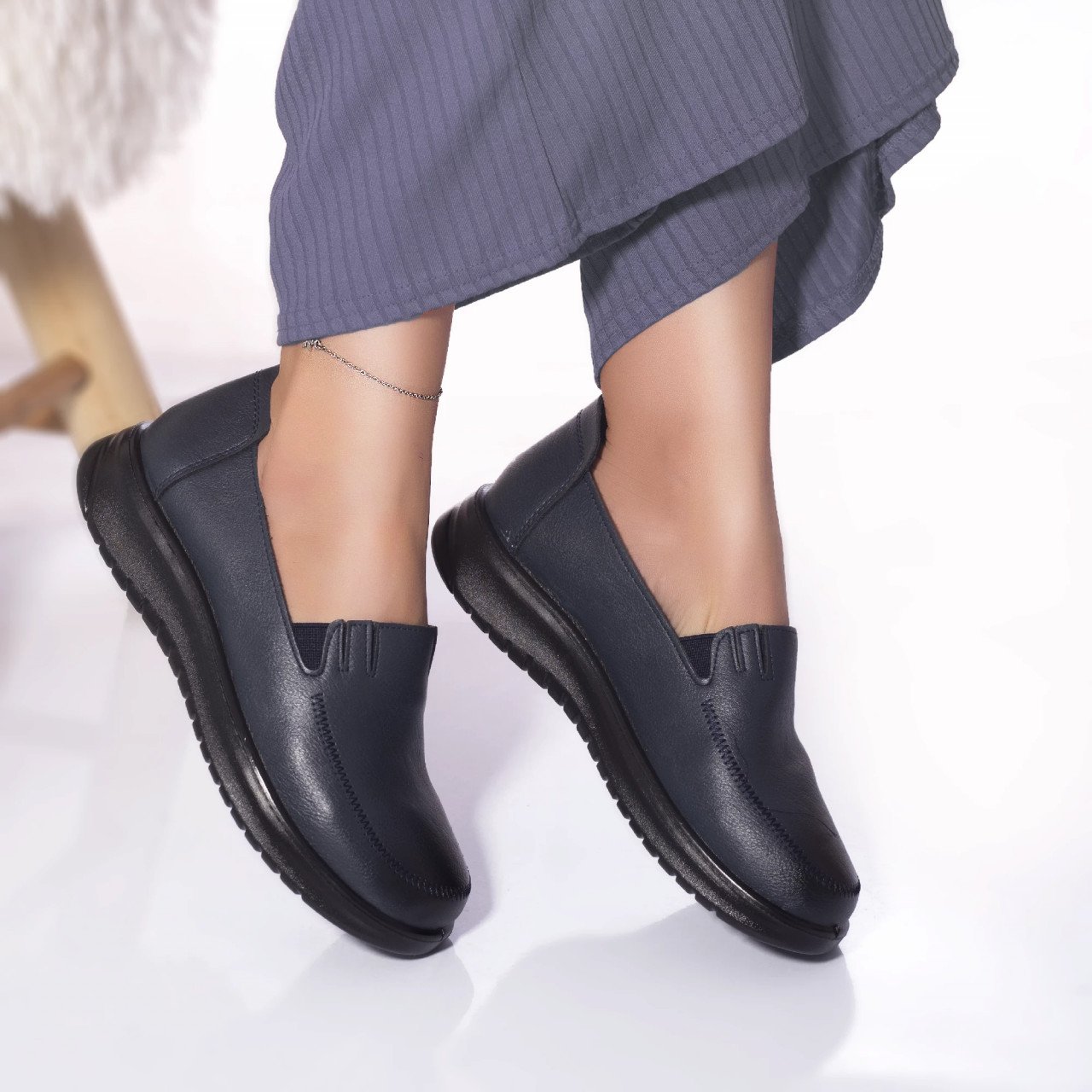 Pantofi casual mocasini elaine piele ecologica albastru Pantofi casual mocasini elaine piele ecologica albastru