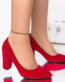 Pantofi cu toc elizabeth rosu catifea