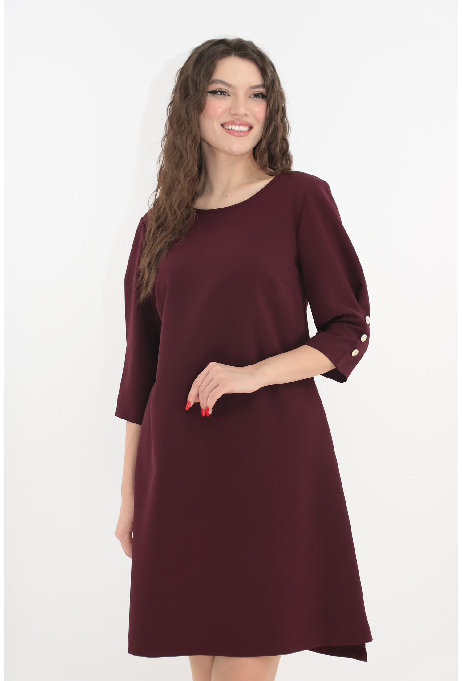 Rochie cocktail grena cu accesorii aurii si lantisor Rochie cocktail grena cu accesorii aurii si lantisor