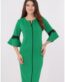 Rochie dreapta verde cu broderie neagra