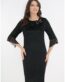 Rochie eleganta din catifea neagra cu fundita aurie la decolteu
