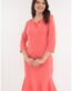 Rochie office roz cu fundita satinata