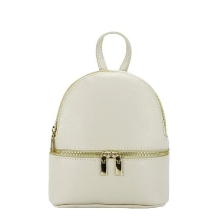 Rucsac mic din piele naturala crem Ana 122