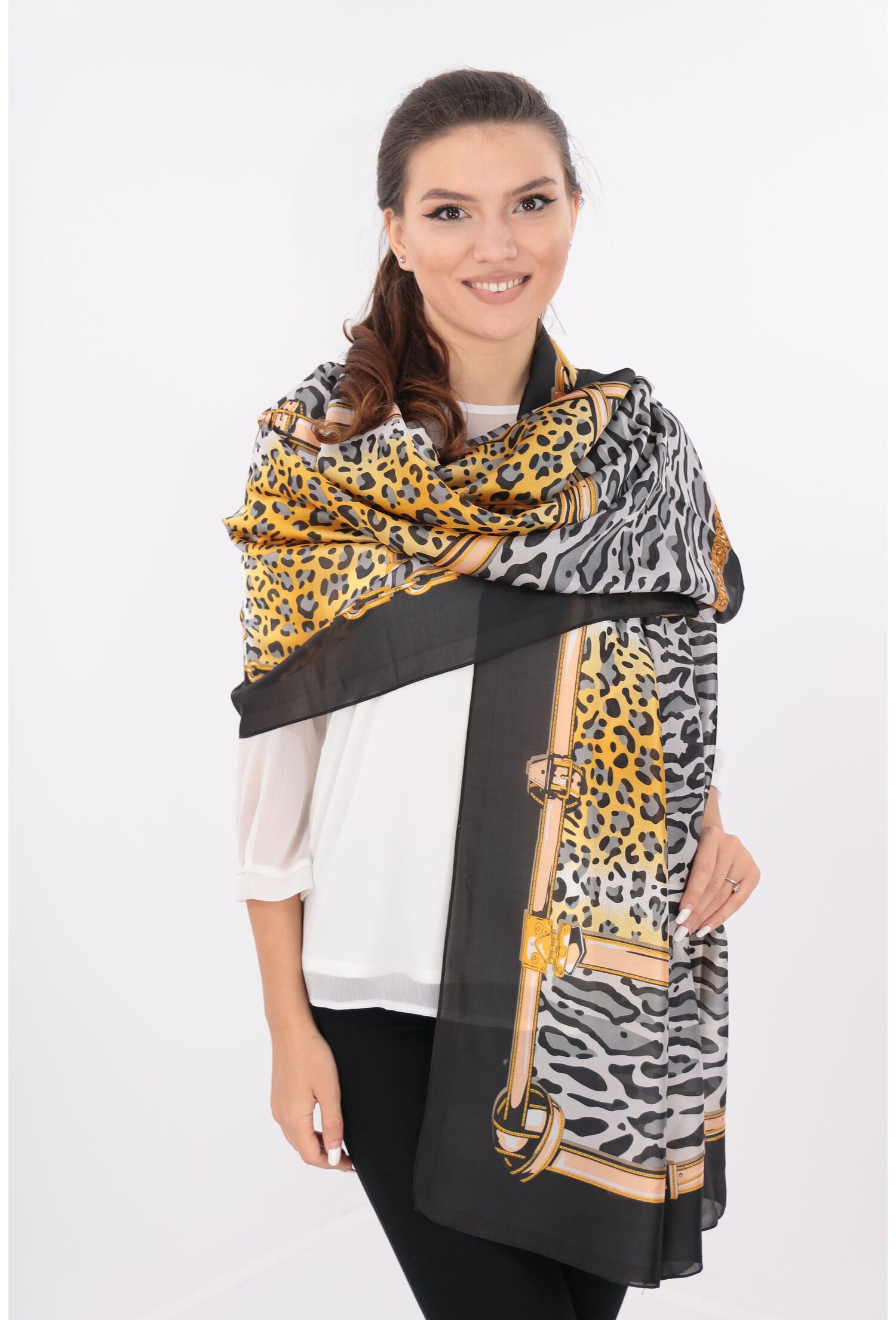 Sal fin cu animal print gri Sal fin cu animal print gri