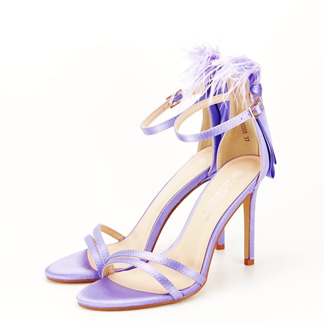 Sandale elegante mov cu pene BSX8005 128 Sandale elegante mov cu pene BSX8005 128