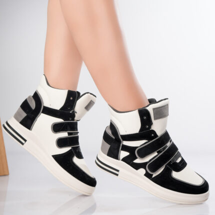 Sneakers dama Negri din Piele Ecologica Anjor