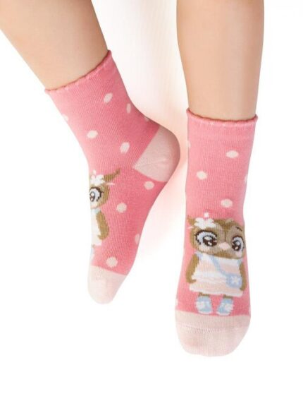 Sosete bebelusi roz cu bufnita Steven S138-361