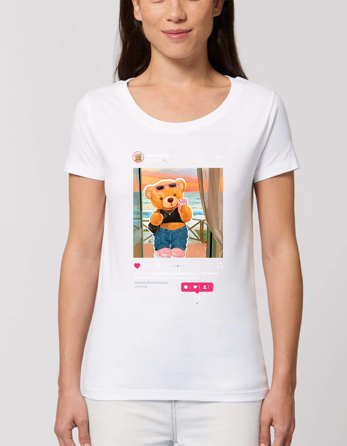 Tricou Basic Dama Insta teddy Tricou Basic Dama Insta teddy