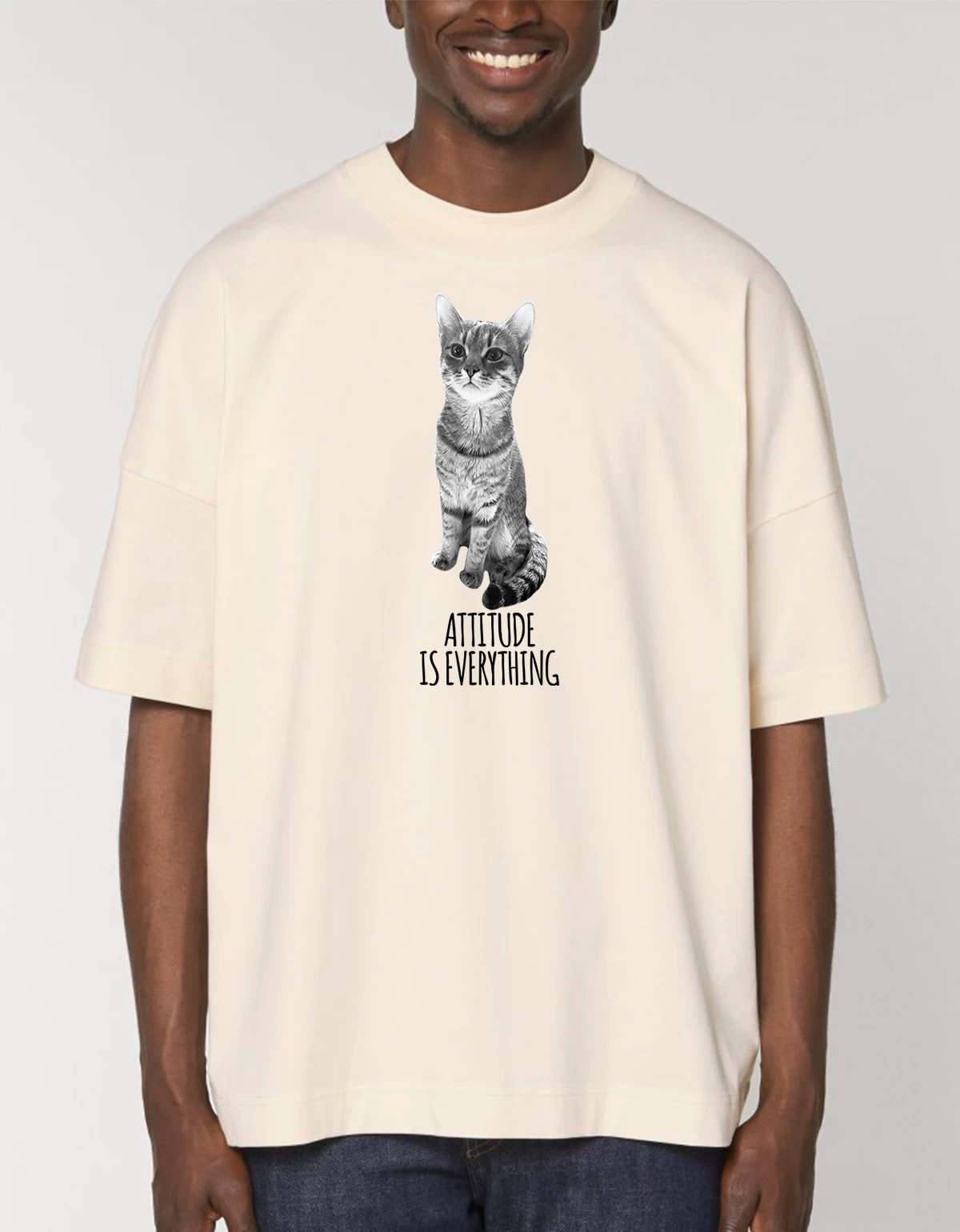 Tricou Oversized Premium Unisex ATTITUDE IS EVERYTHING Tricou Oversized Premium Unisex ATTITUDE IS EVERYTHING