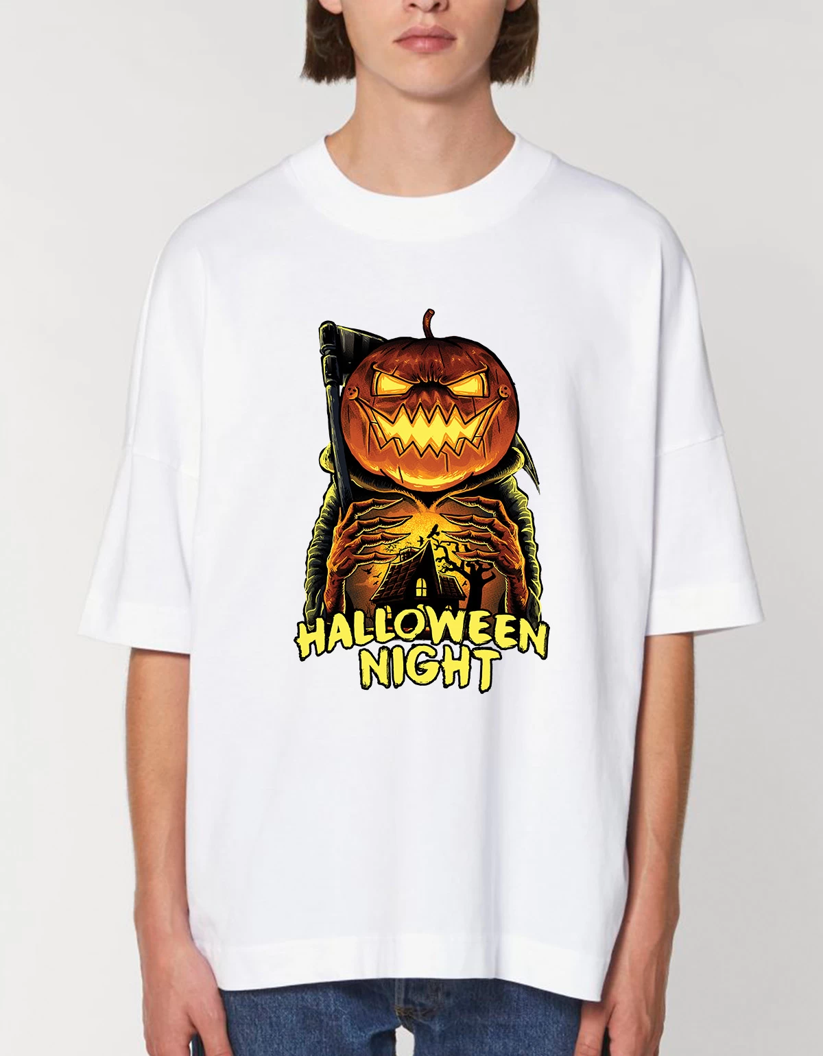 Tricou Oversized Premium Unisex Jack o lantern Tricou Oversized Premium Unisex Jack o lantern