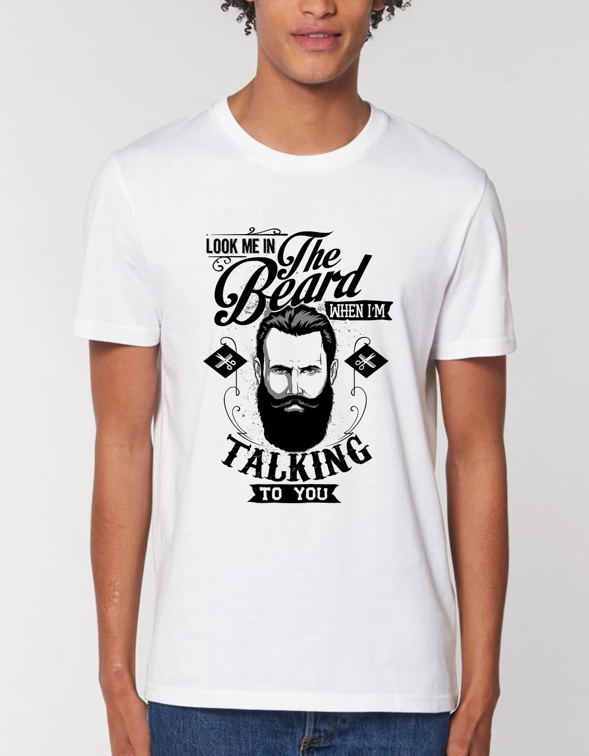 Tricou Premium Barbati Look me in the beard Tricou Premium Barbati Look me in the beard